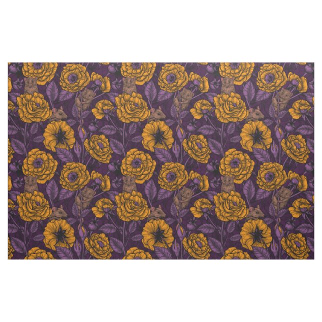 Das Mäuse-Party in Orange und Violett Stoff (Fat Quarter (45,7 x 55,9 cm))