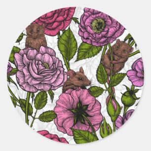 Das Mäuse-Party Runder Aufkleber