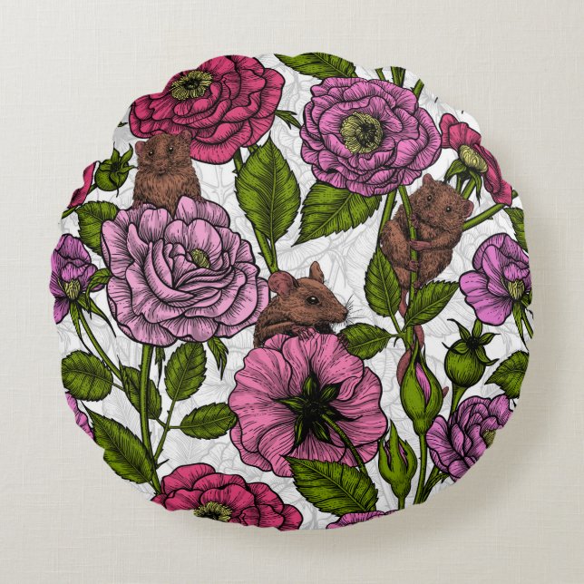 Das Mäuse-Party Rundes Kissen (Vorderseite)