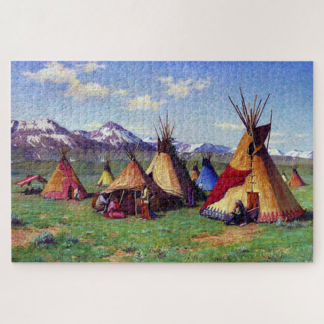 Das Medizin-Tipi Joseph Henry Sharp 1903 Puzzle (Horizontal)