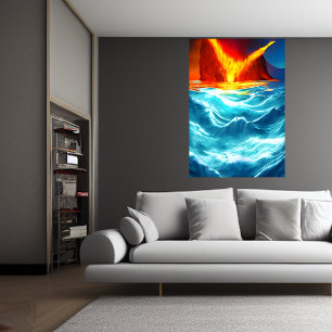 Das Meer brennt   AI Art Poster