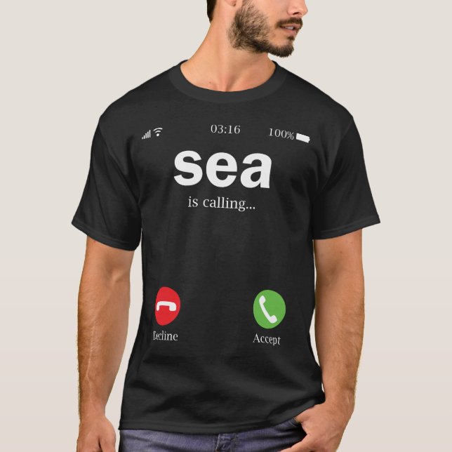 Das Meer ruft Funny T-Shirt (Vorderseite)