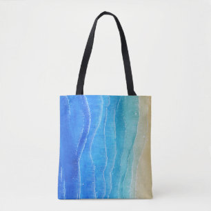 Das Meer und der Strand sind in Aquarellen gehalte