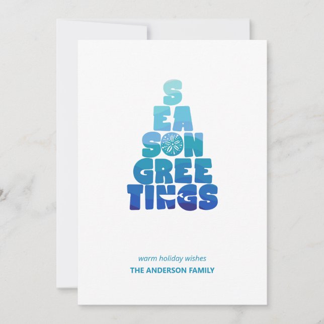 Das Meer und die Gruß Feiertagskarte (Vorderseite)