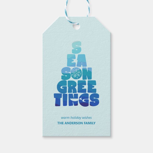 Das Meer und die Gruß Geschenkanhänger (Vorderseite)