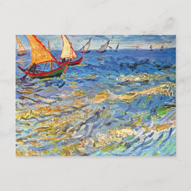 Das Meer von Saintes-Maries von Vincent van Gogh Postkarte (Vorderseite)