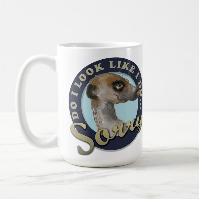 Das Meerkat mit Haltung Becher Tasse (Links)