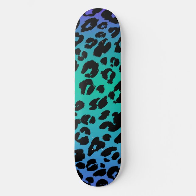 Das mehrfarbige Leopard-Design 6 Skateboard (Vorderseite)
