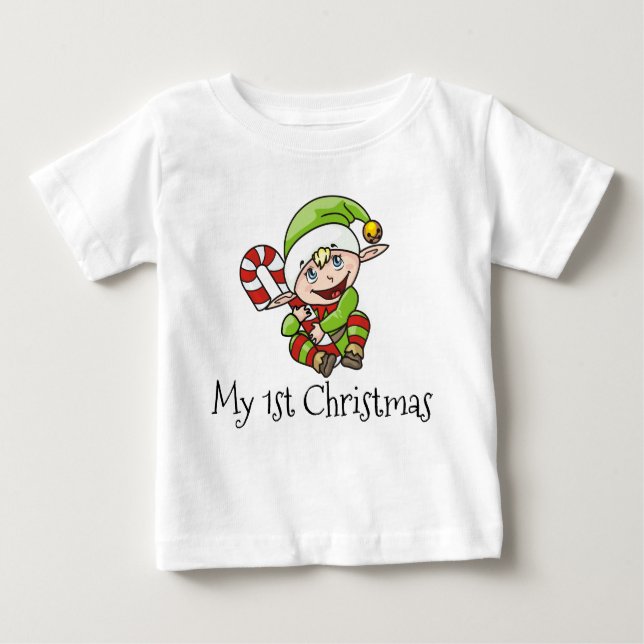 Das mein erste Weihnachten des Weihnachtself-Babys Baby T-shirt (Vorderseite)