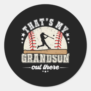 Das meine Großmutter da draußen Baseball Großmutte Runder Aufkleber