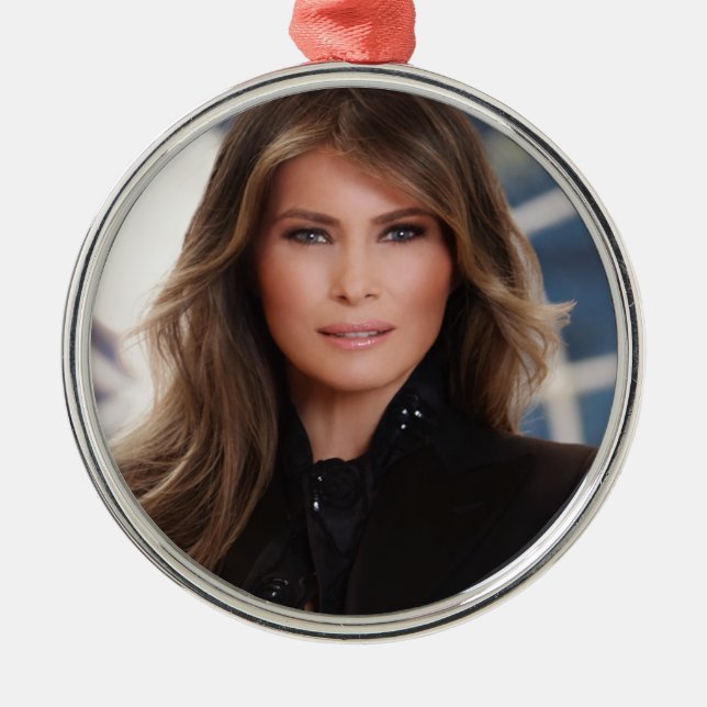 Das Melania-Trumpf-offizielles Haus-Foto Ornament Aus Metall (Vorne)