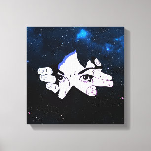 Das menschliche Gesicht am Himmel Leinwanddruck