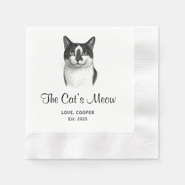 Das Meow Custom Pet Party Napkins der Katze Serviette (Vorderseite)