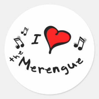 das Merengue-I-Herz-Liebe-Geschenk Runder Aufkleber