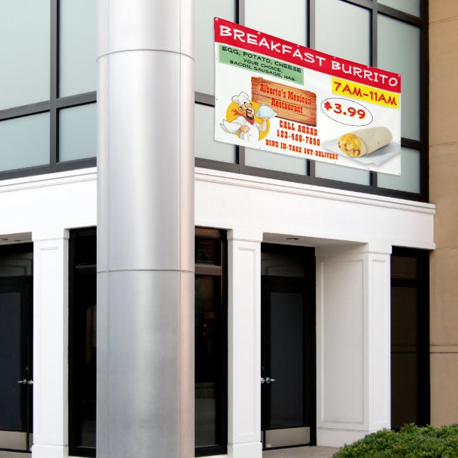 Das mexikanische Restaurant Breakfast Burrito ist  Banner (Äußeres Gebäude)