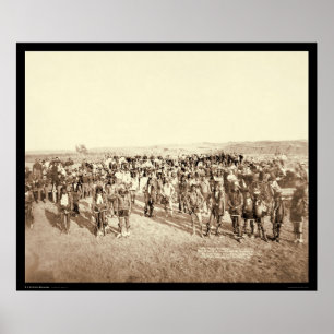 Das Miniconjou des großen Fußes Band am Gras-Tanz Poster