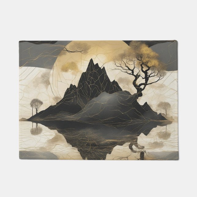 Das misty Mountain Black & Gold Fußmatte (Vorderseite)