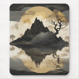 Das misty Mountain Black & Gold Mousepad