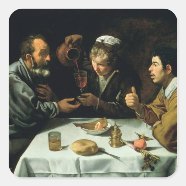 Das Mittagessen, 1620 Quadratischer Aufkleber (Vorderseite)