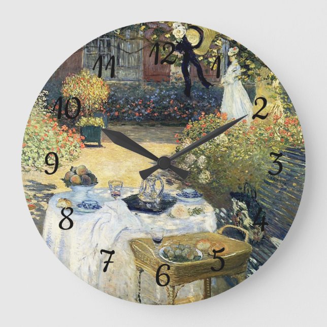 Das Mittagessen Claude Monet Große Wanduhr (Vorderseite)