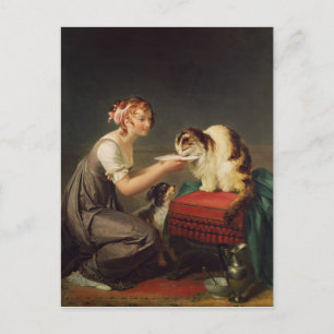 Das Mittagessen der Katze Postkarte