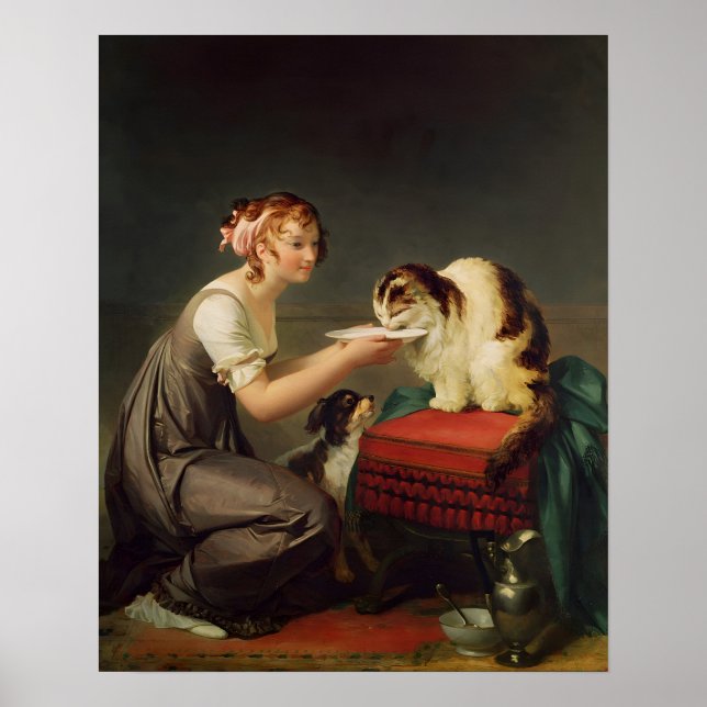 Das Mittagessen Marguerite Gérard Art der Katze Poster (Vorne)