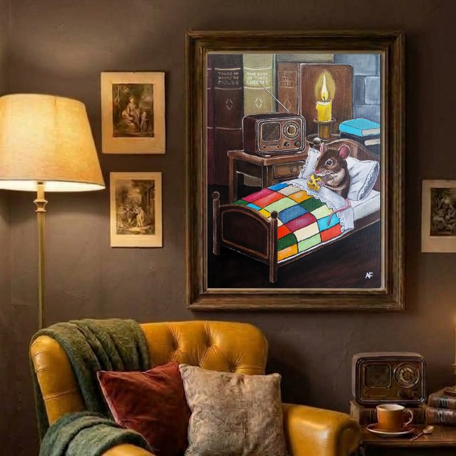 Das Mitternachtsrundfunk-Gemälde von Alfred Fox Poster (Von Creator hochgeladen)
