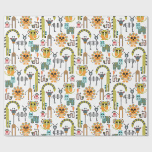 Das moderne "Jungle Safari Animals Wrapping Paper" Geschenkpapier