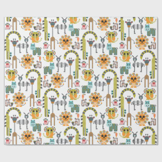 Das moderne "Jungle Safari Animals Wrapping Paper" Geschenkpapier