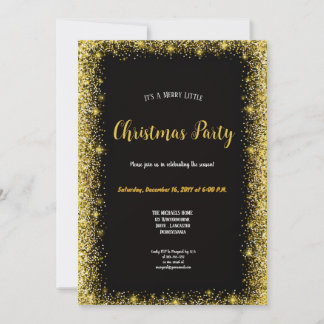 das modernste Gold- und Schwarz-Weihnachten Einladung