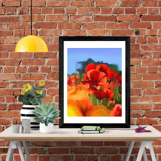 Das Mohn-Haus - Ölgemälde Fotodruck (Von Creator hochgeladen)