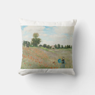 Das Mohnfeld bei Argentinien von Claude Monet Kissen