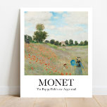 Das Mohnfeld bei Argentinien von Claude Monet Poster<br><div class="desc">Dieses Poster zeigt eine hochwertige Reproduktion von Claude Monets Landschaftsmalerei aus dem Jahr 1873 mit dem Titel The Poppy Field near Argenteuil. Das Gemälde zeigt einen Blick auf ein Feld von roten Mohn in der Nähe der Stadt Argenteuil, wo Monet mit seiner Familie lebte. Das Gemälde zeigt auch seine Ehefrau...</div>