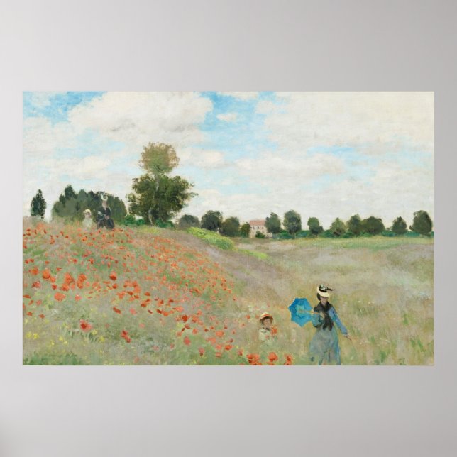 Das Mohnfeld bei Argentinien von Claude Monet Poster (Vorne)