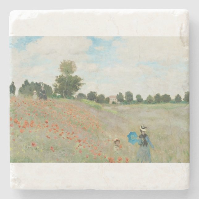 Das Mohnfeld bei Argentinien von Claude Monet Steinuntersetzer (Vorderseite)