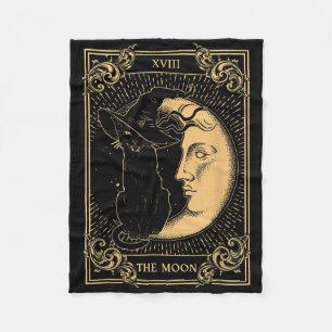 Das Mond-Tarot Xvii Inspirierte Black Cat Hexenhut Fleecedecke