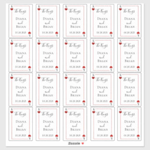 Das Mongram Playing Card Wedding Collection Gunst Aufkleber