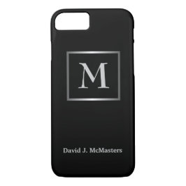 Das Monogramm-Schwarz-Silber-Führungskraft-Kasten Case-Mate iPhone Hülle