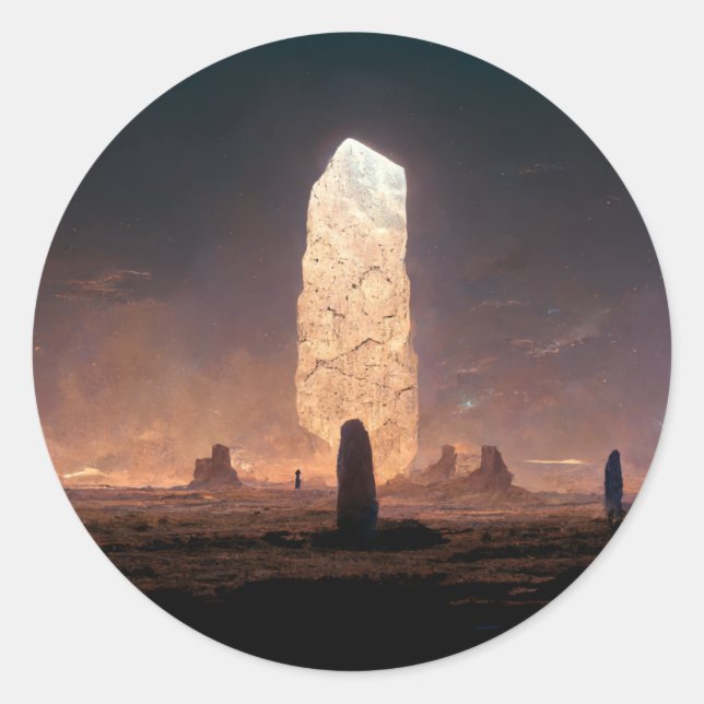 Das Monolith 4 Fantasy Sci-Fi Runder Aufkleber (Vorderseite)