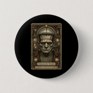 Das Monster Frankenstein-Vintage Halloween-Tarot C Button
