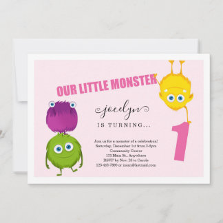 Das Monster-zuerst 1. Geburtstags-Party Einladung