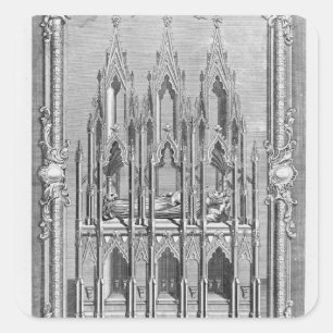 Das Monument von Edward II Quadratischer Aufkleber