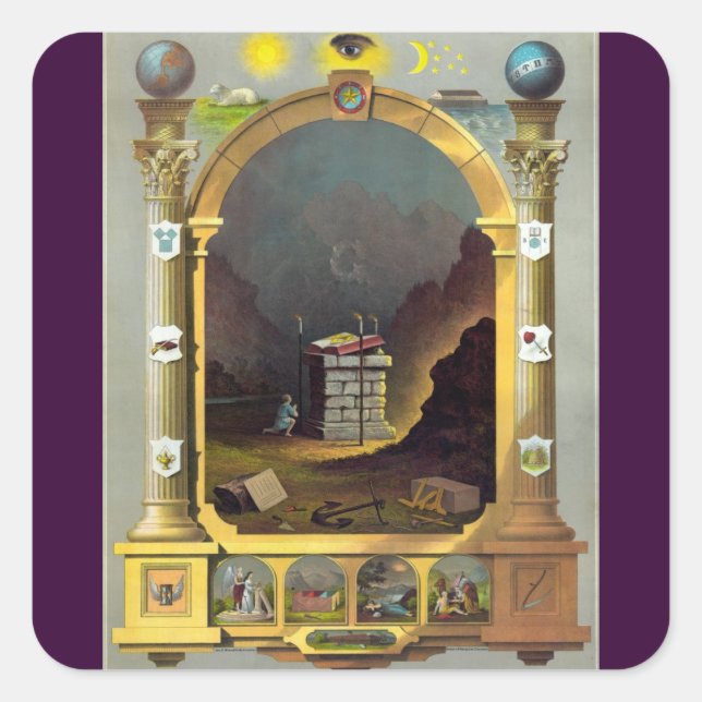 Das monumentale Diagramm Quadratischer Aufkleber (Vorderseite)