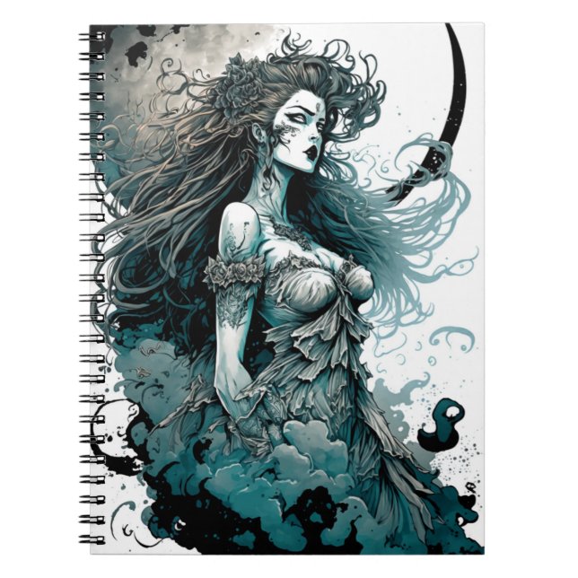 Das Moon Goddess Spirale-Notebook Notizblock (Vorderseite)