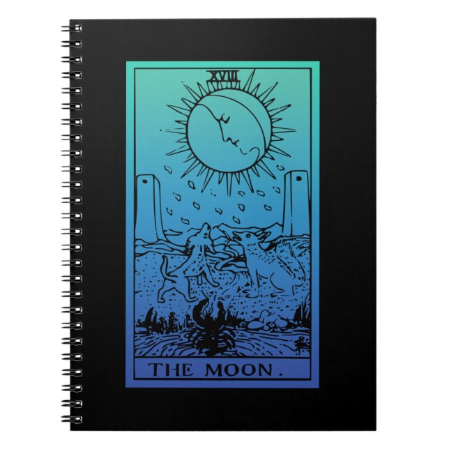 Das Moon Tarot Card Gradient Notebook Notizblock (Vorderseite)