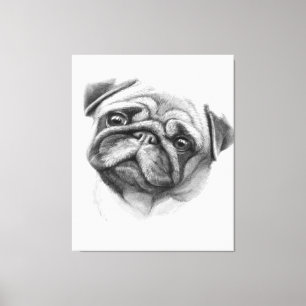 Das Mops-Portrait   NIEDLICHER MOPS Leinwanddruck