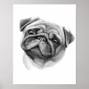 Das Mops-Portrait   NIEDLICHER MOPS Poster