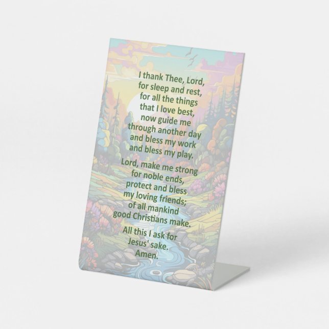 Das Morgengebet eines Kindes auf dem Schild der Hö (Vorderseite)