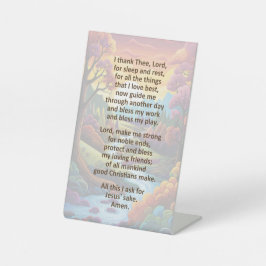 Das Morgengebet eines Kindes auf dem Schild der Hö