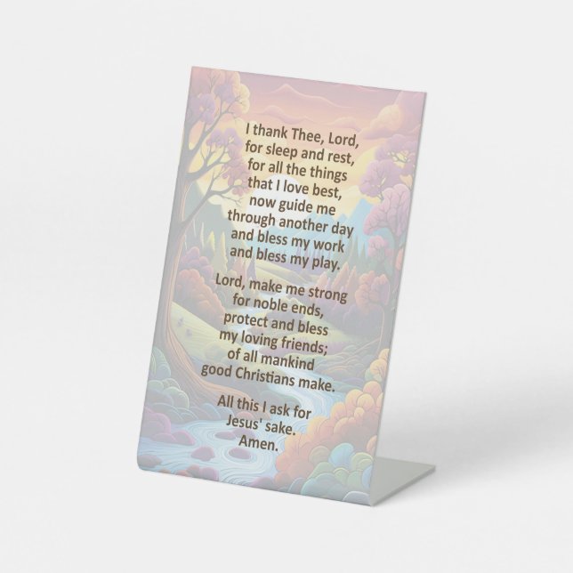 Das Morgengebet eines Kindes auf dem Schild der Hö (Vorderseite)